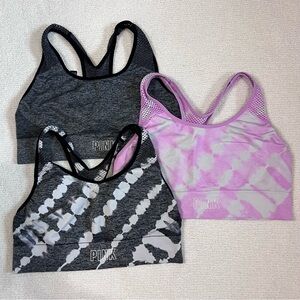 Victoria's Secret Pink Sports Bras - Black, Gray, Pink